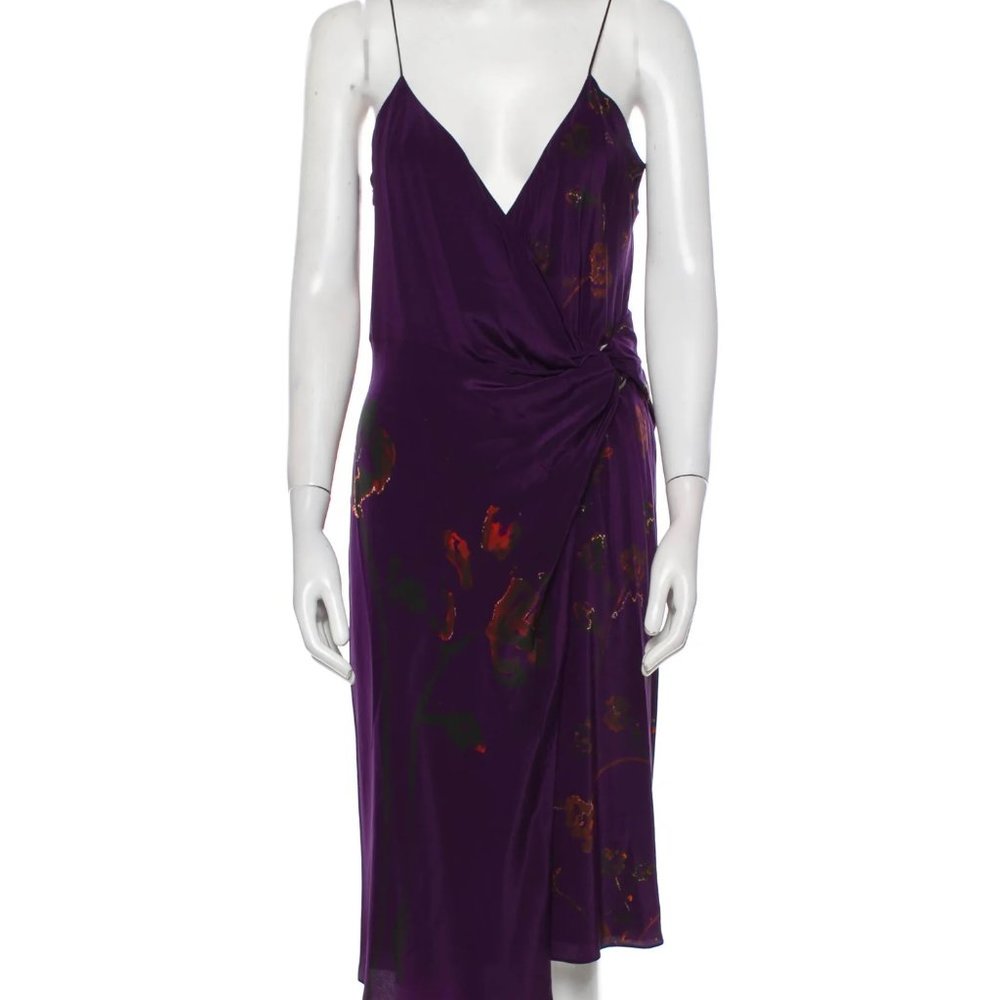 PURPLE floral THE KOOPLES silk/viscose dress